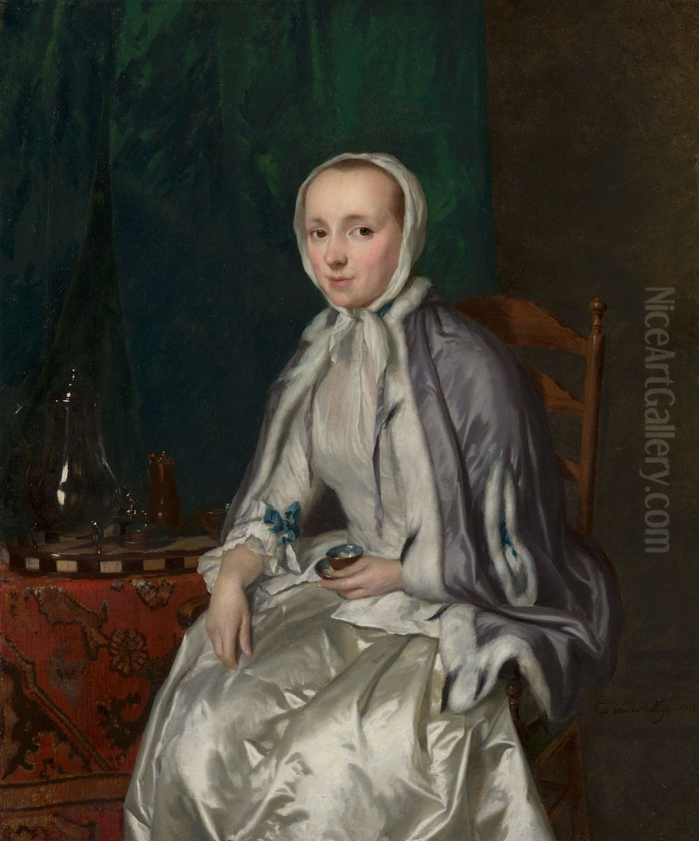 Portrait of Elisabeth Troost (1730-1790) Oil Painting by George van der Mijn