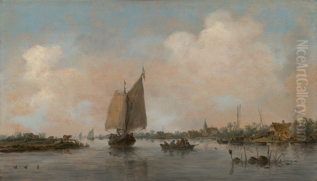 River View Oil Painting by Jan van Goyen