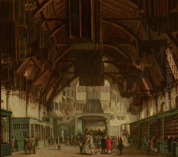 The Main Hall of the Binnenhof in The Hague, with the State Lottery Office Oil Painting by Hendrik Pothoven