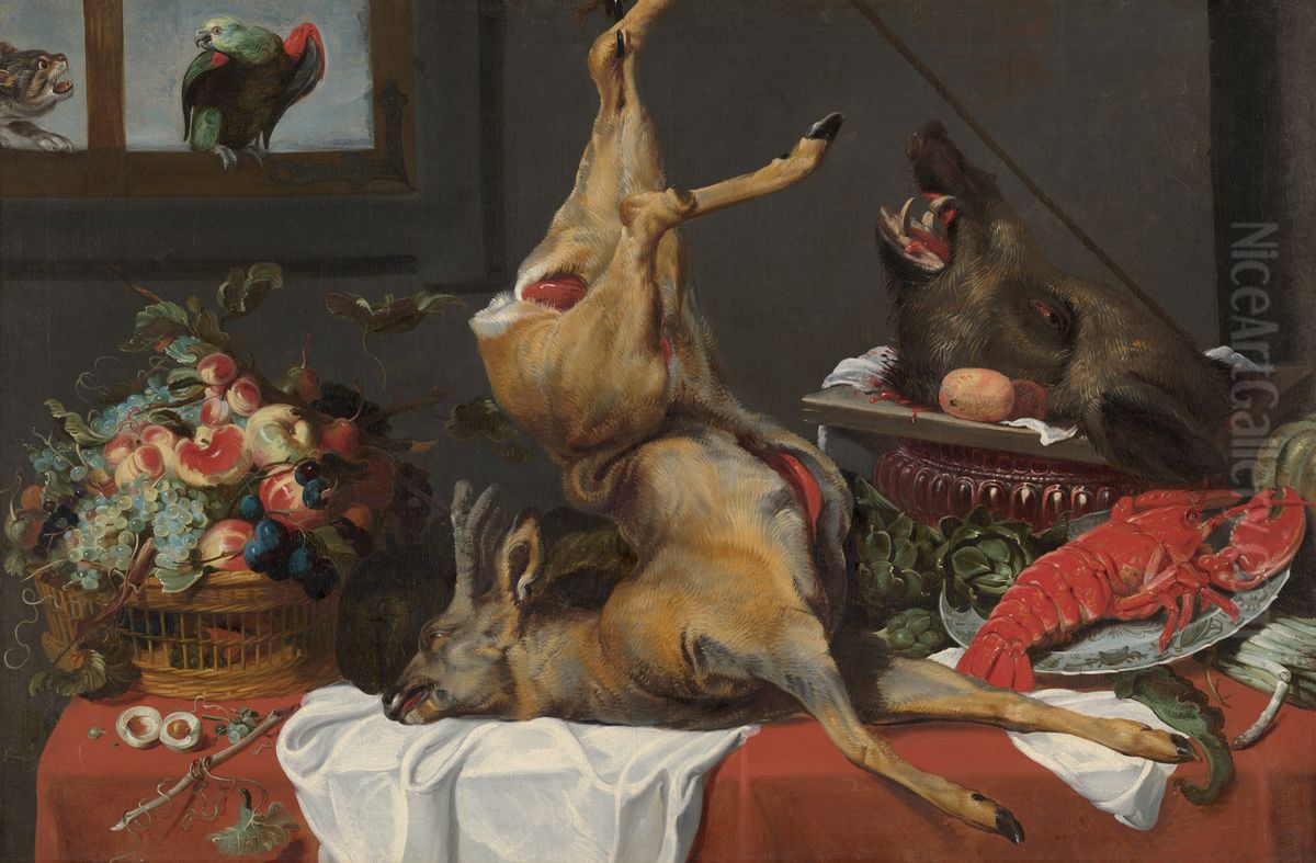 Still life with dead stag Oil Painting by Frans Snyders