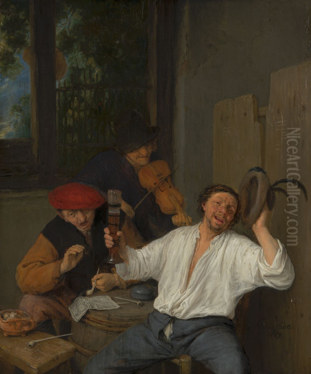 The Merry Drinkers Oil Painting by Adriaen van Ostade