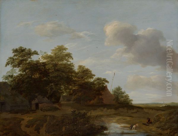 Landscape with a Farm Oil Painting by Jan Vermeer van Haarlem the Elder