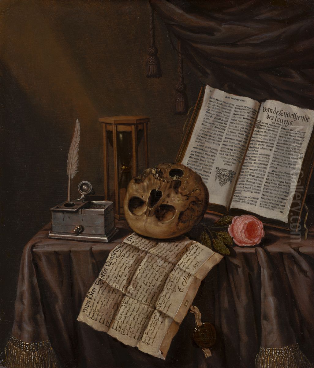 Vanitas Still Life Oil Painting by Evert Collier
