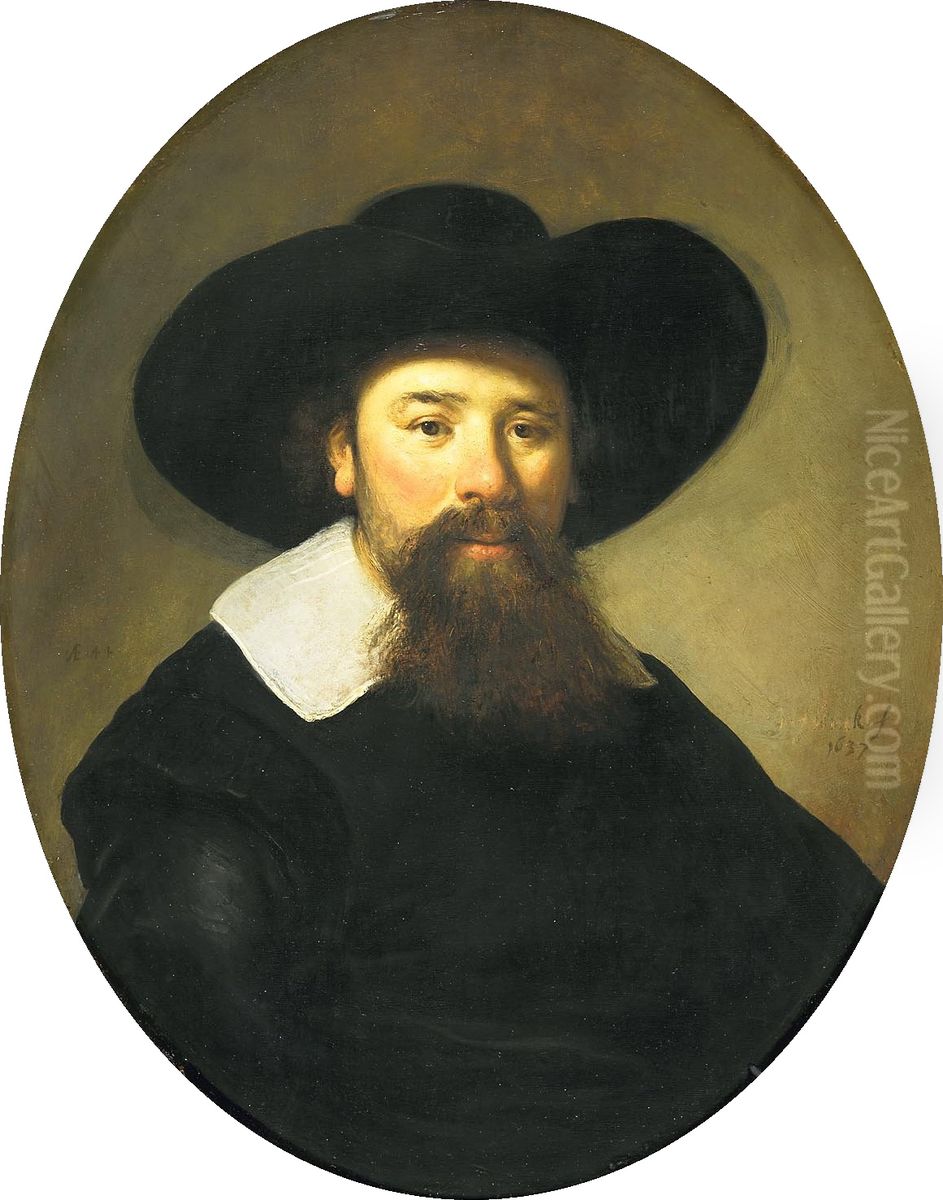 Portrait of a 44-year-old man Oil Painting by Govert Flinck