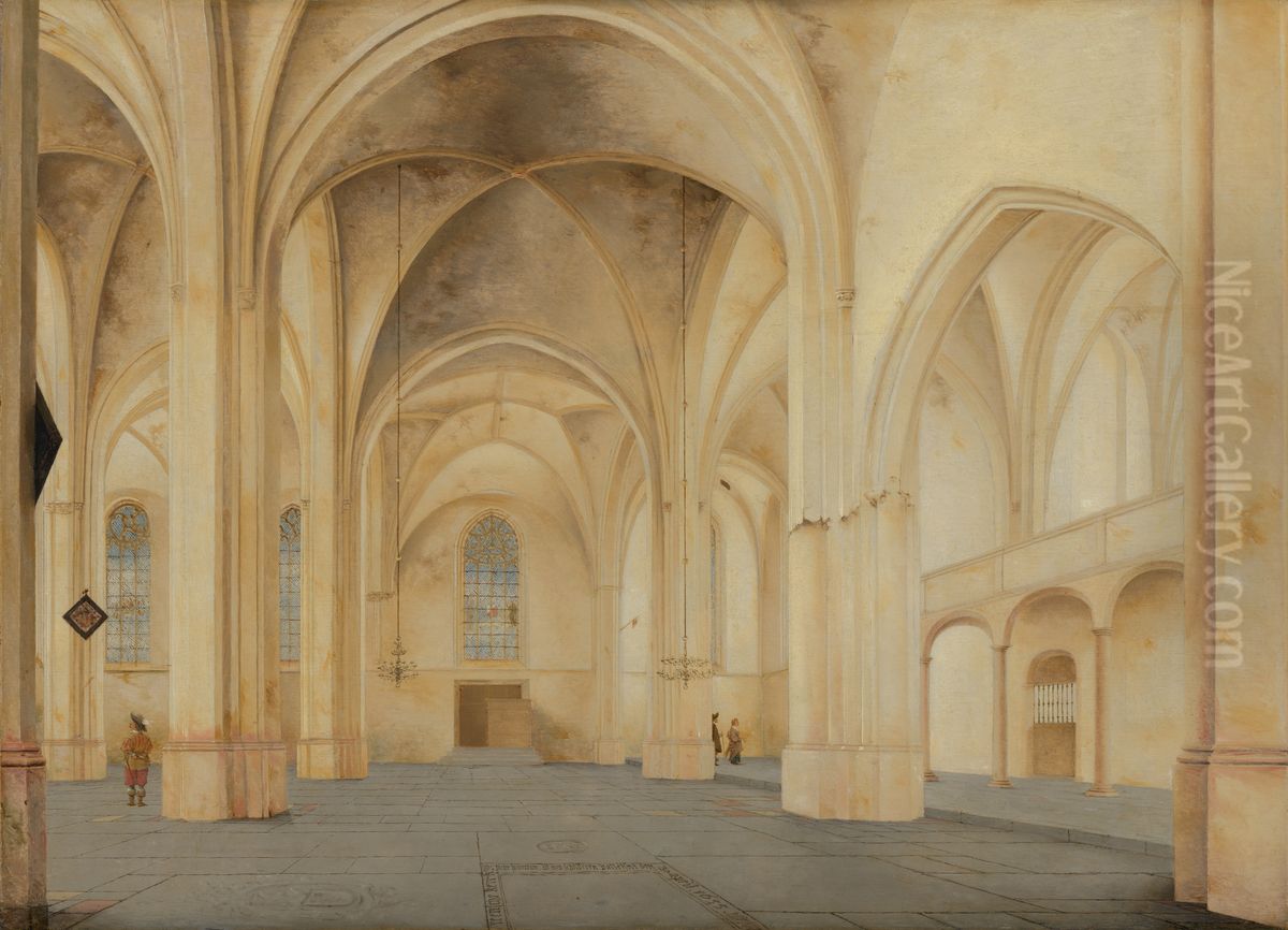 The Interior of the Cunerakerk in Rhenen Oil Painting by Pieter Jansz Saenredam