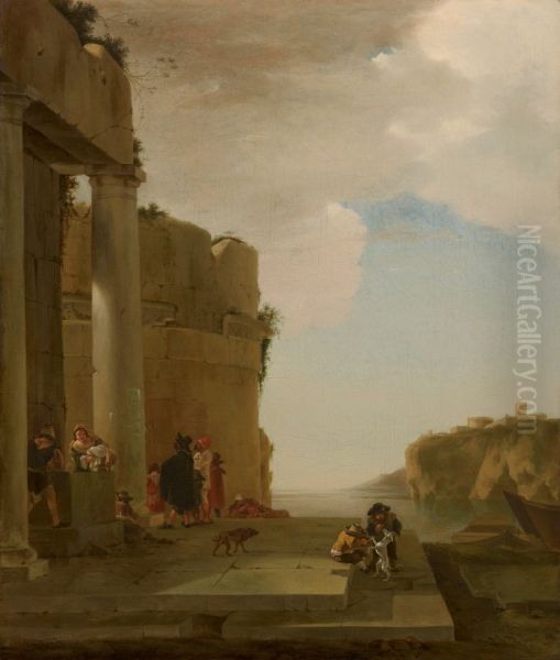 Italianate Landscape Oil Painting by Jan Asselijn