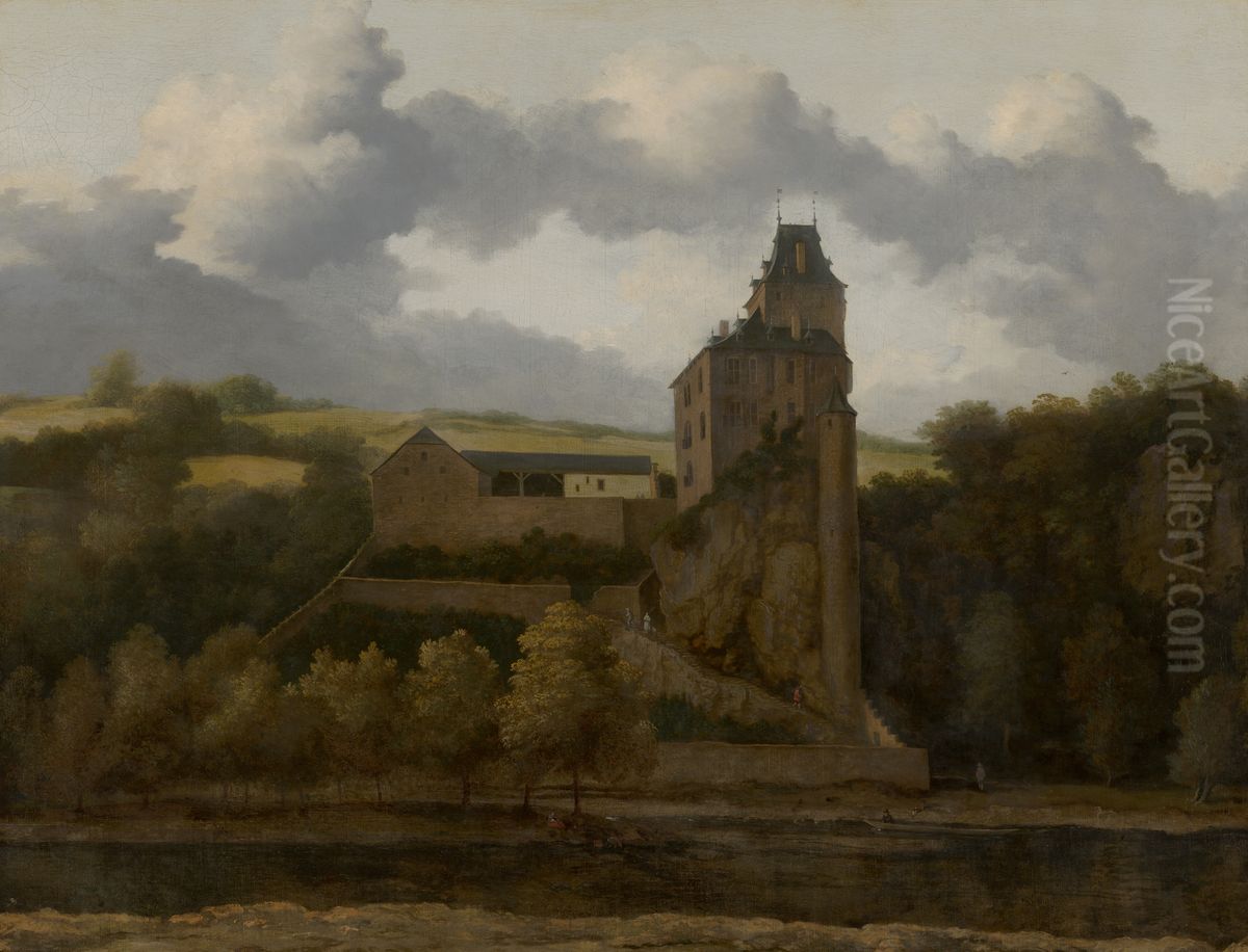 View of Montjardin Castle Oil Painting by Allaert van Everdingen