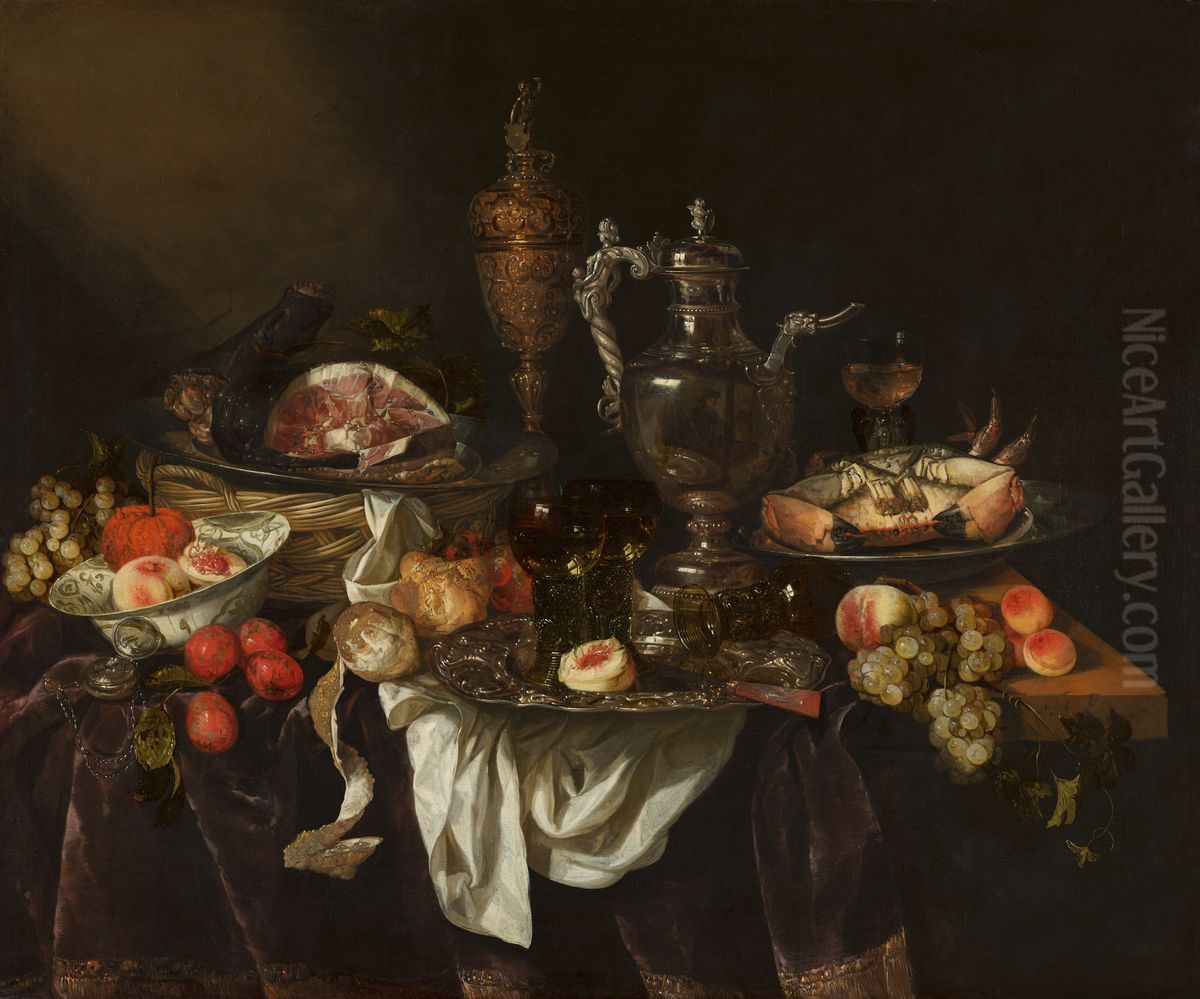 Banquet Still Life Oil Painting by Abraham Van Beijeren