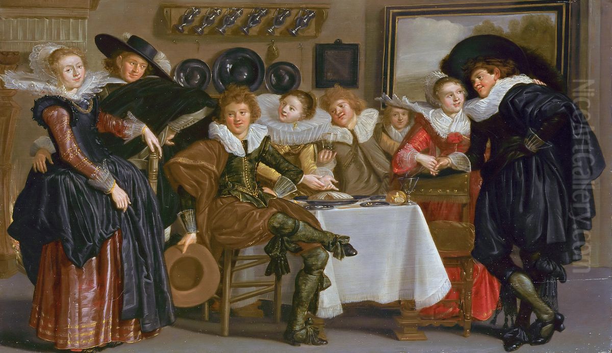 Merry Company Oil Painting by Dirck Hals