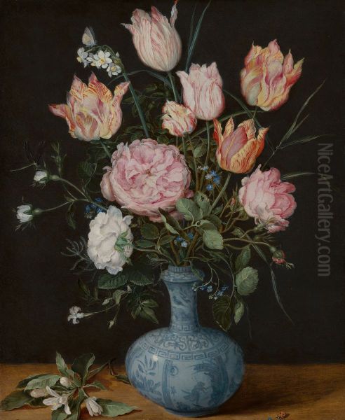 Flowers in a Wan-Li Vase Oil Painting by Jan Brueghel the Elder