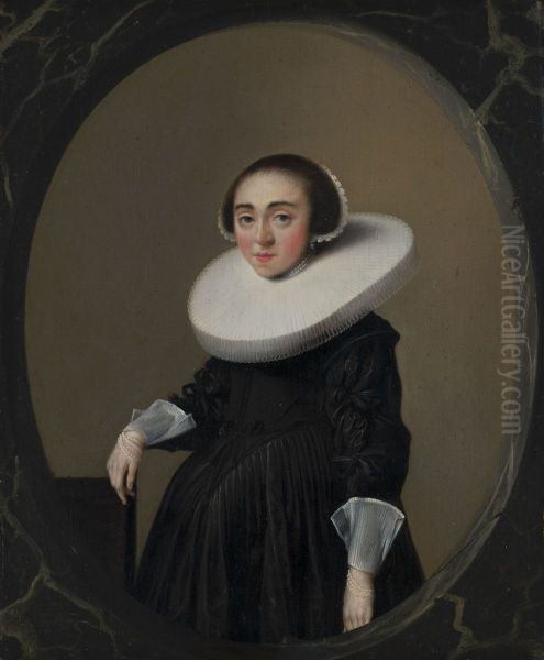 Portrait of Anna Hooftman (1613-after 1645) Oil Painting by Hendrik Gerritsz Pot