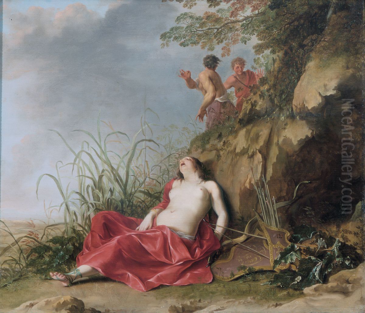 Sleeping nymph Oil Painting by Dirck Van Der Lisse