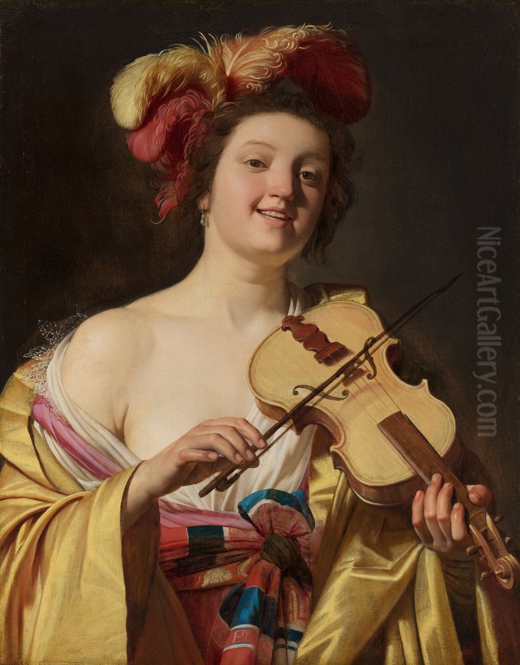 The Violin Player Oil Painting by Gerard van Honthorst