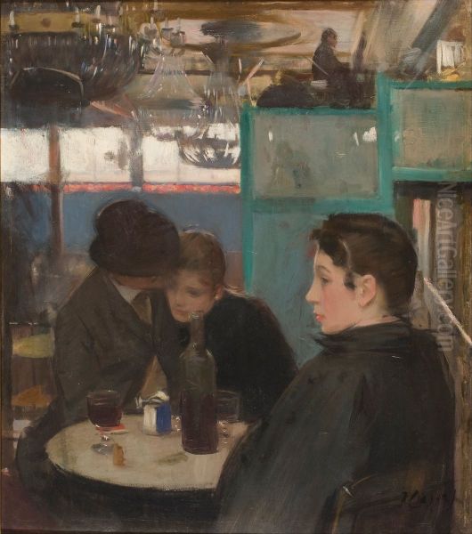 Moulin de la Galette Interior Oil Painting by Ramon Casas