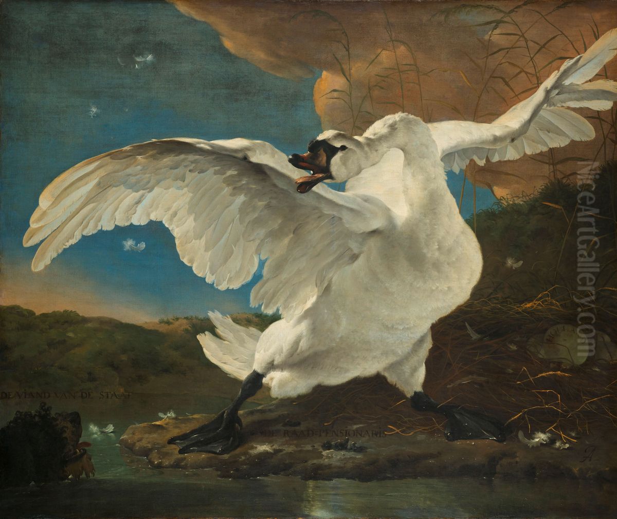 The Threatened Swan Oil Painting by Jan Asselijn