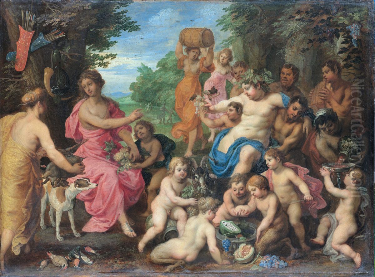 Bacchus and Diana Oil Painting by Hendrick van Balen the Elder