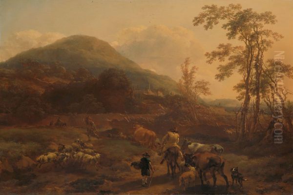 The Three Droves Oil Painting by Nicolaes Pieterszoon Berchem