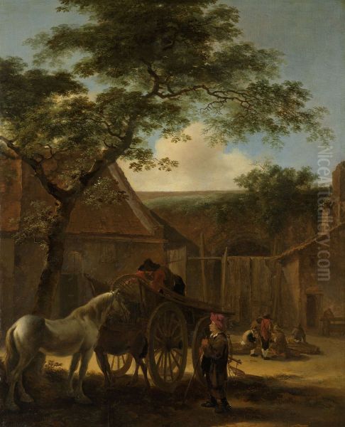 Farmyard Oil Painting by Jan Both