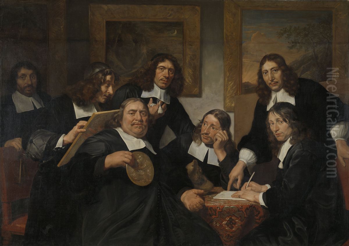 The Governors of the Guild of St Luke, Haarlem, 1675 Oil Painting by Jan De Bray