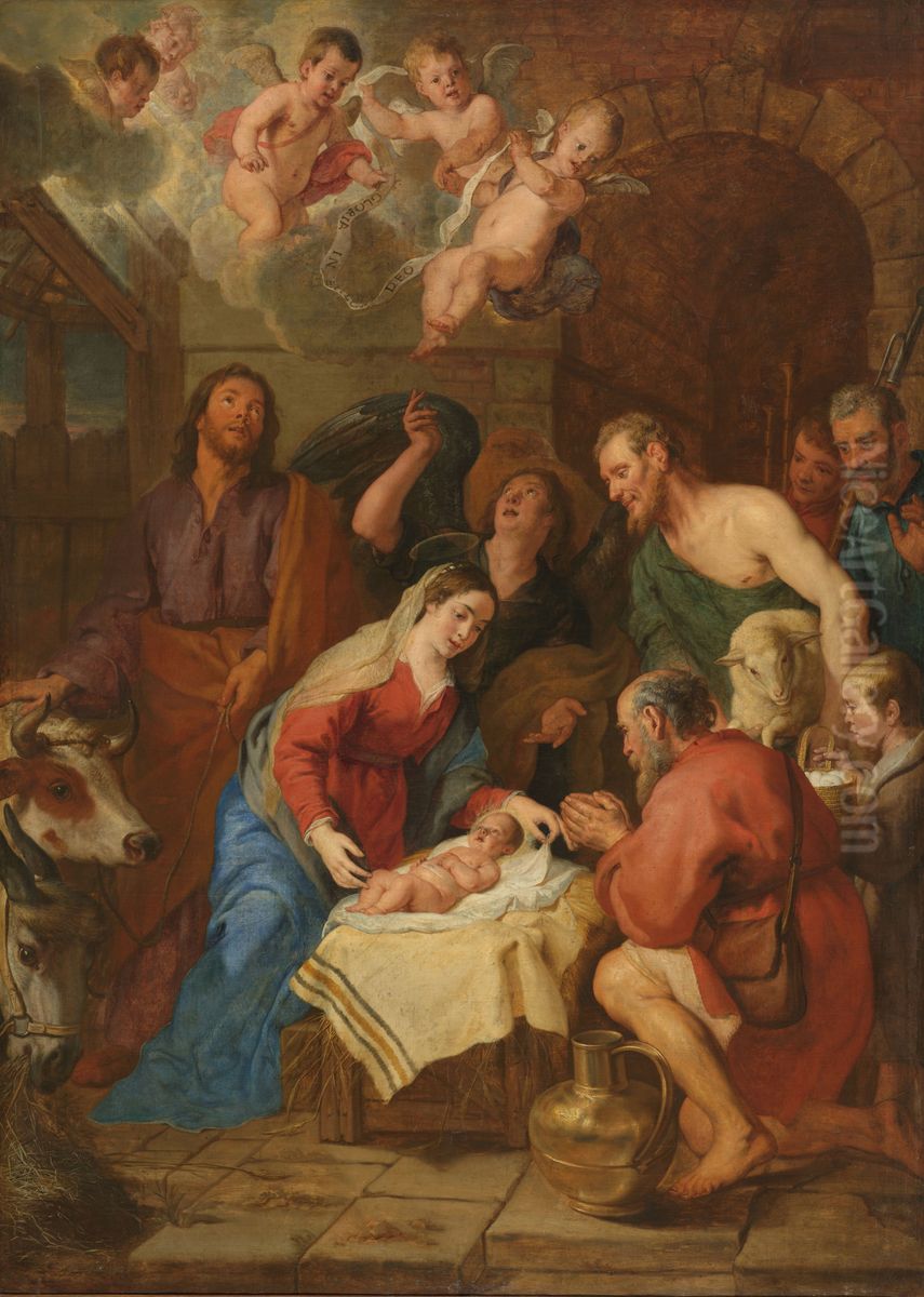 De aanbidding der herders Oil Painting by Gaspar De Crayer