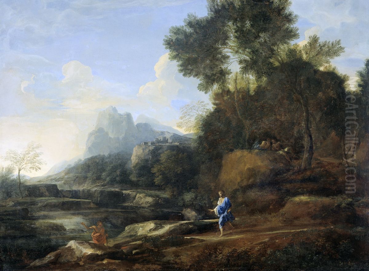 Italiaans landschap Oil Painting by Gaspard Dughet