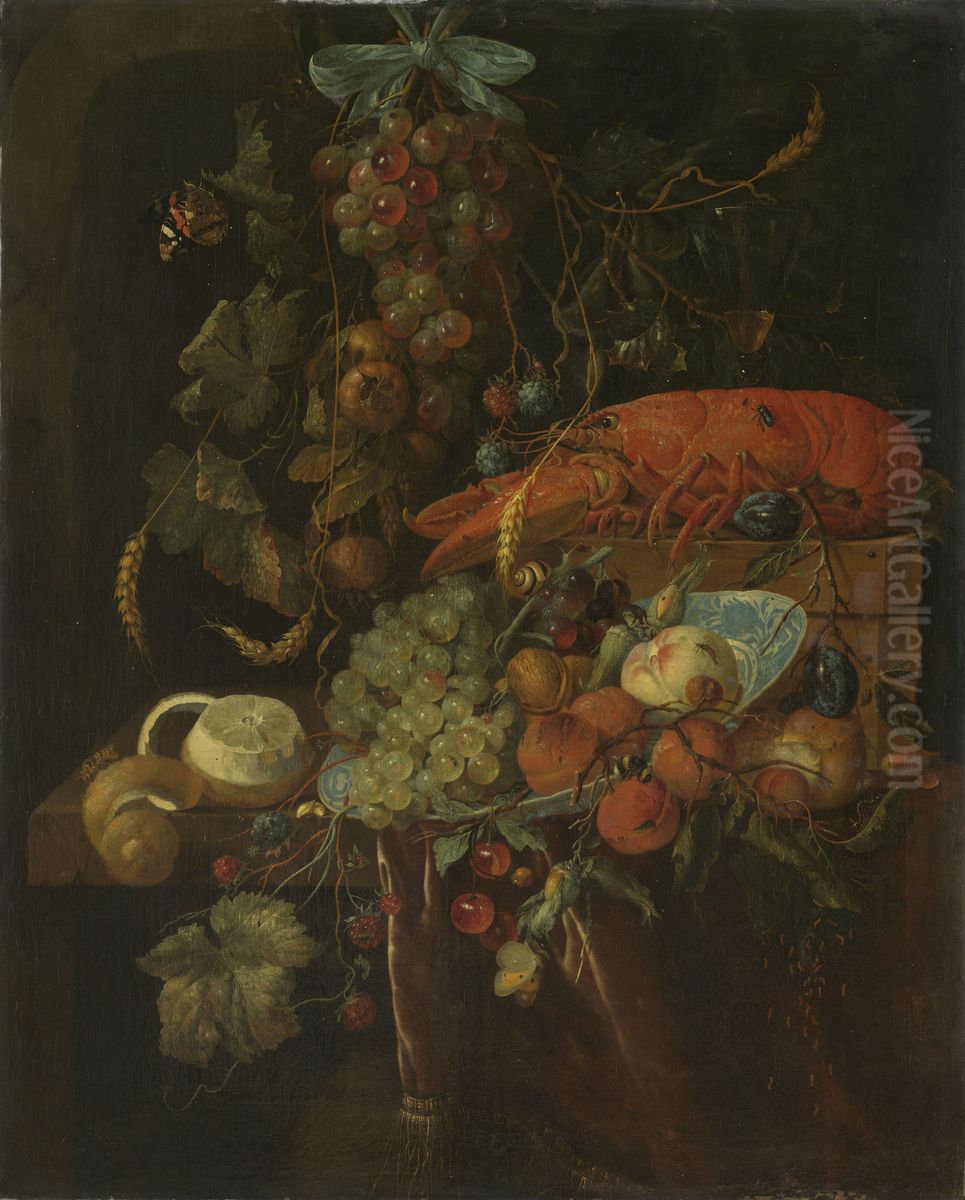 Still Life with Fruit and Lobster Oil Painting by Jan Davidsz. De Heem