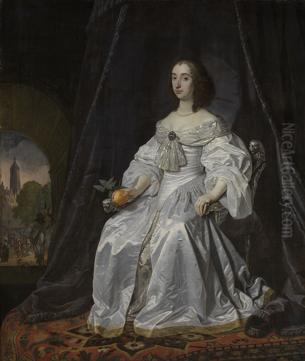 Maria Stuart als weduwe van Willem II Oil Painting by Bartholomeus Van Der Helst