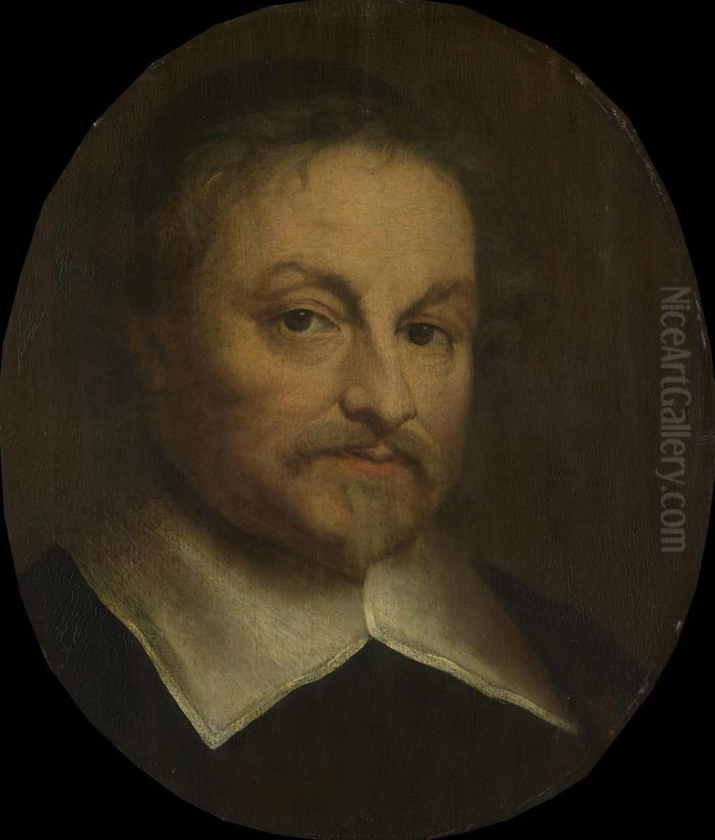 Joost van den Vondel (1587-1679). Dichter Oil Painting by Govert Flinck