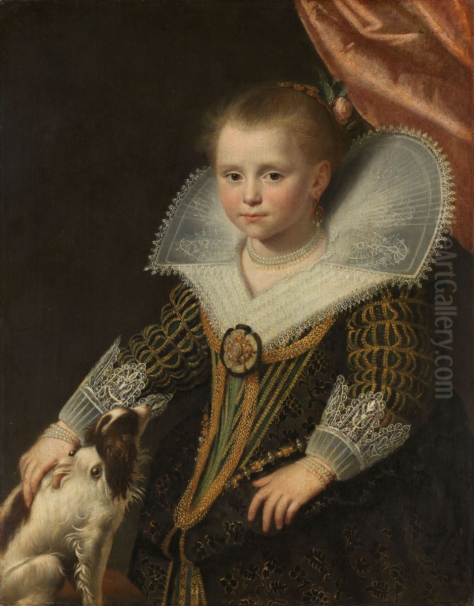 Portret van een meisje, bekend als 'Het prinsesje' Oil Painting by Paulus Moreelse