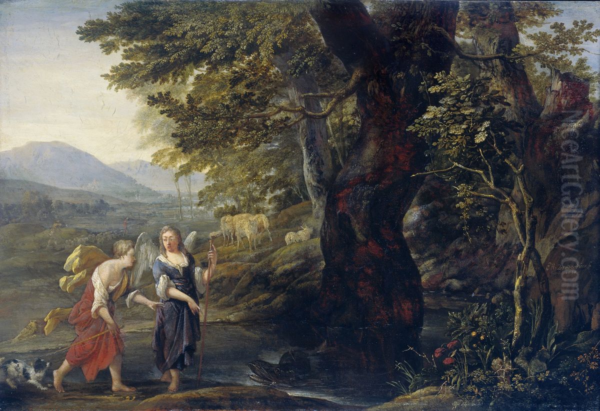Tobias and the angel Oil Painting by Eglon van der Neer