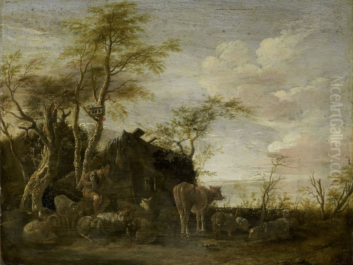 A herdsman's hut Oil Painting by Paulus Potter