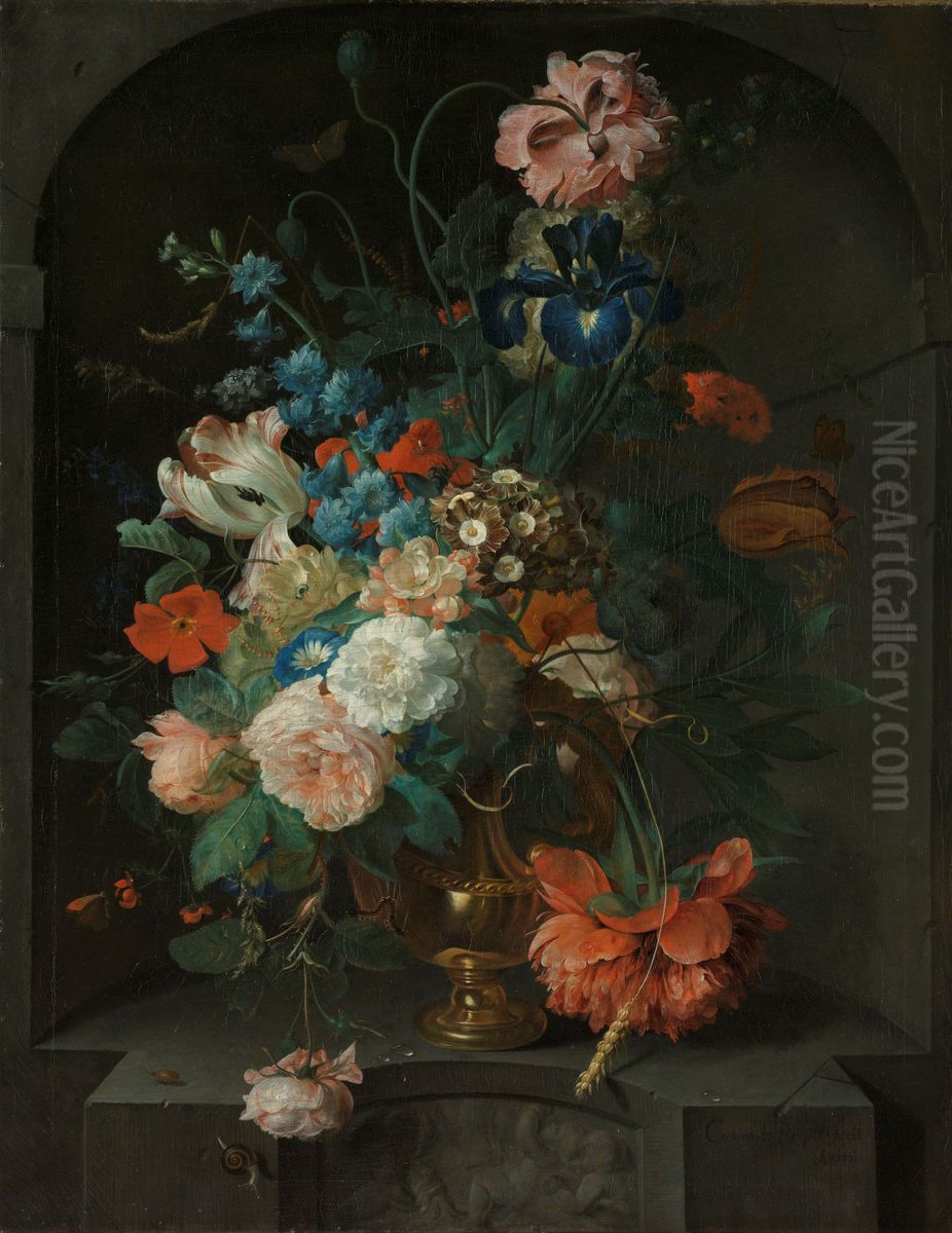 Stilleven met bloemen Oil Painting by Coenraet Roepel