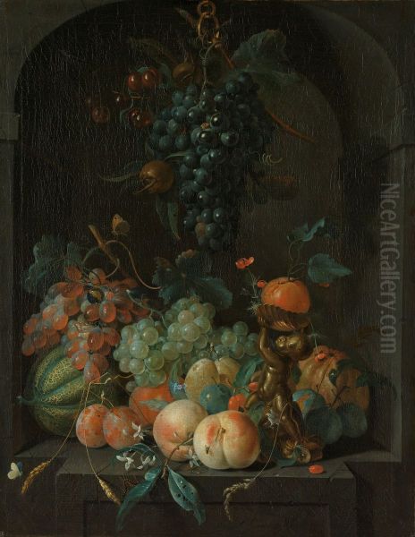 Stilleven met vruchten Oil Painting by Coenraet Roepel
