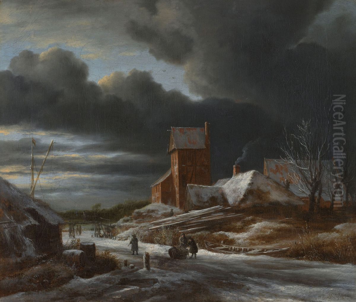 Winterlandschap Oil Painting by Jacob Van Ruisdael