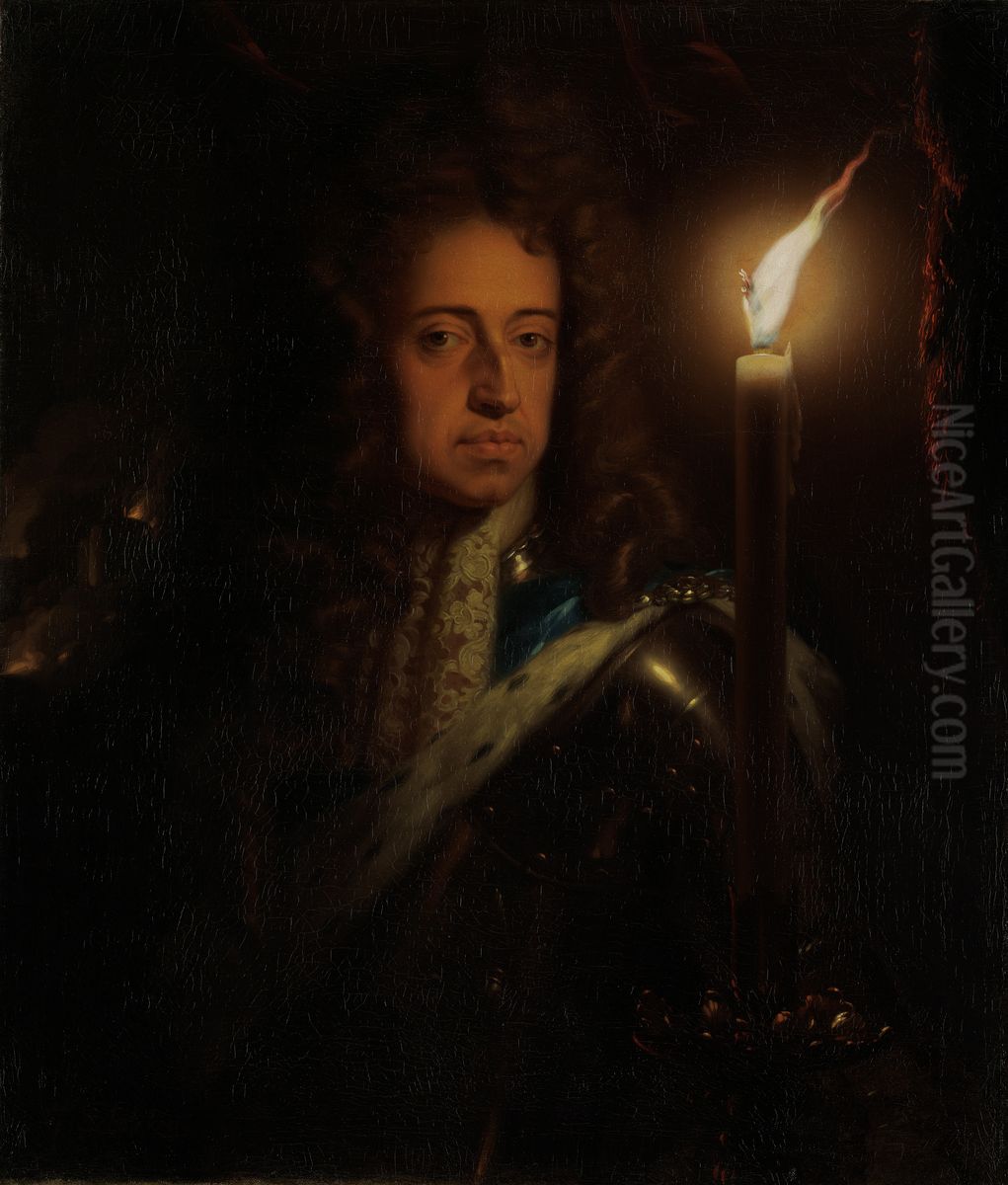 Willem III, prins van Oranje, koning van Engeland en stadhouder Oil Painting by Godfried Schalcken