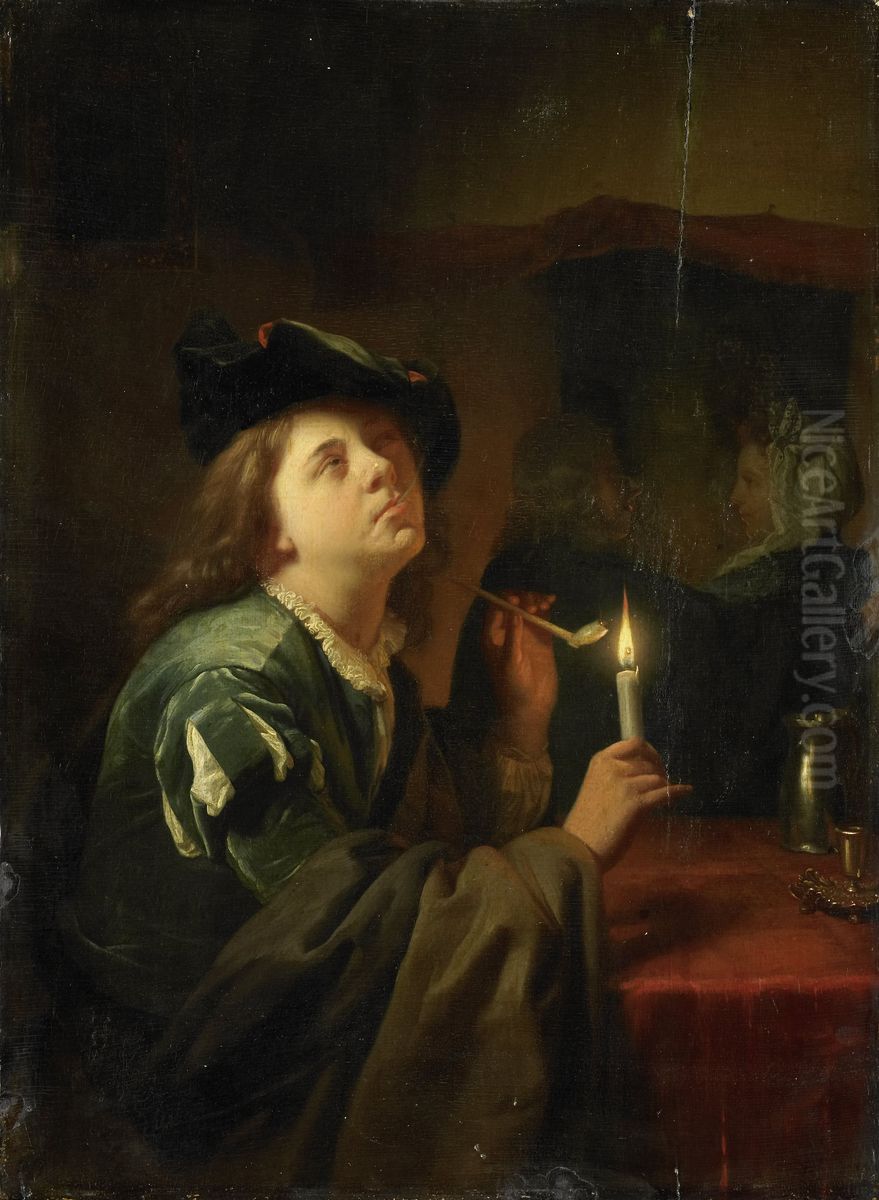 'Verschil van smaak' Oil Painting by Godfried Schalcken