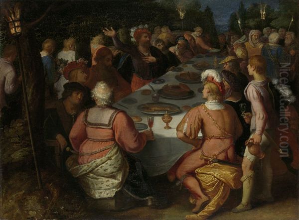 De samenzwering van Claudius Civilis met de Bataven in het Schakerbos Oil Painting by Otto van Veen