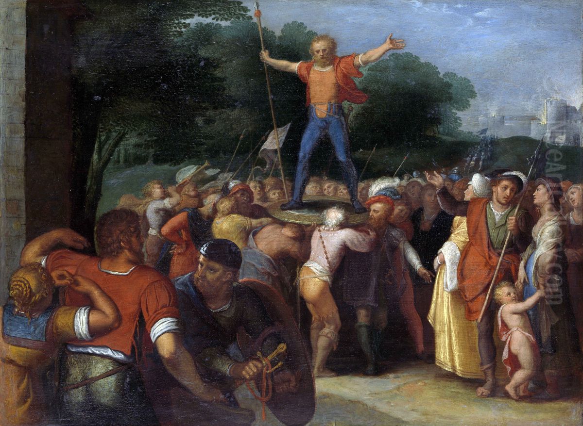 Brinio op het schild geheven Oil Painting by Otto van Veen