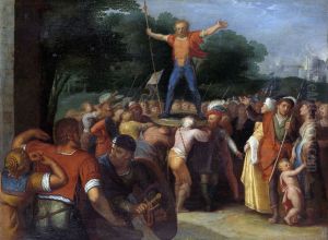 Brinio op het schild geheven