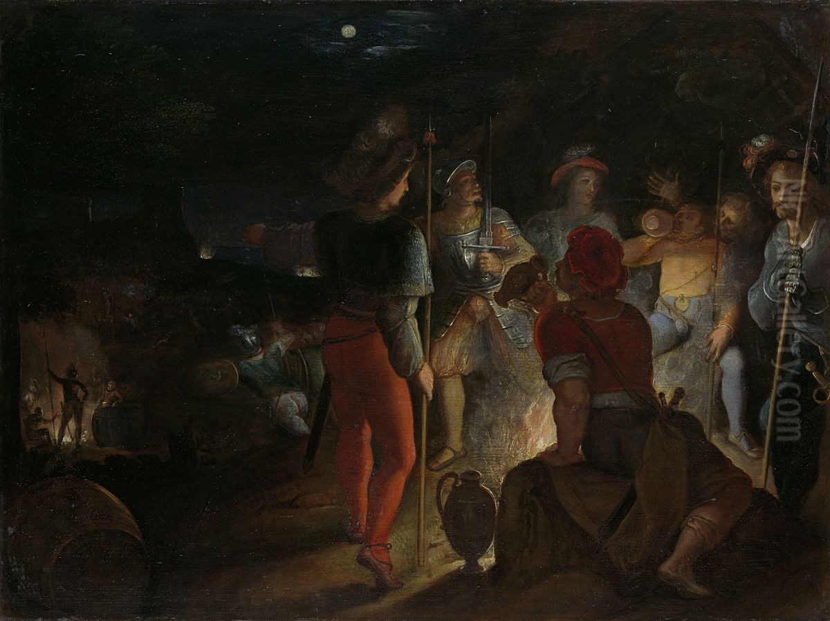 The Batavians Besiege the Roman Army Regiments at Vetera Oil Painting by Otto van Veen