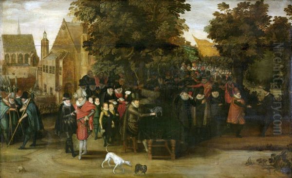 Satirical Show on Dutch Politics around 1619 Oil Painting by Adriaen van de Venne