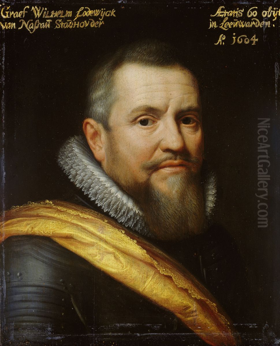 Portrait of Count William-Louis of Nassau, nicknamed Our Father in West Frisian Oil Painting by Michiel Jansz. van Mierevelt