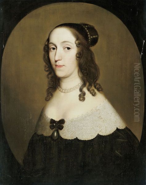 Portrait of Louise Christina (1606-69), Countess of Solms-Braunfels Oil Painting by Gerard van Honthorst