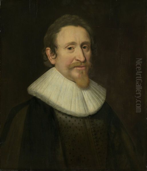 Hugo de Groot (1583-1645). Rechtsgeleerde Oil Painting by Michiel Jansz. van Mierevelt