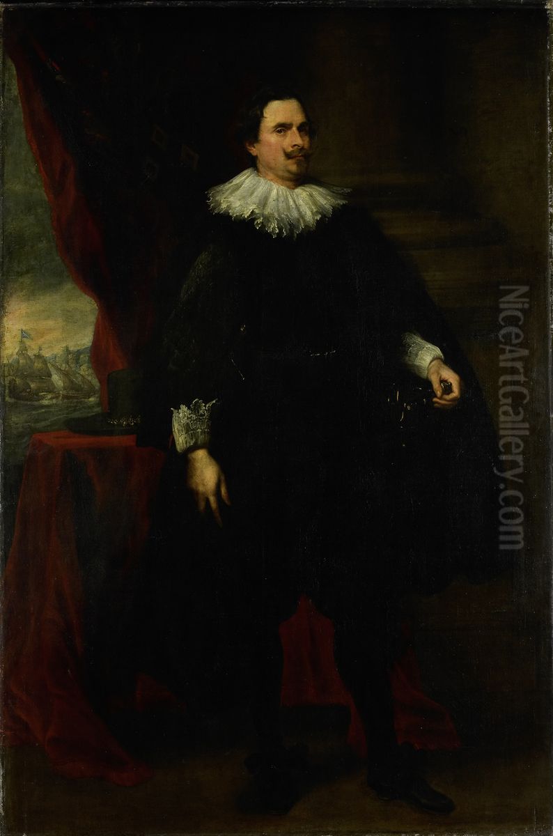Portrait of Francois (?) van der Borght, merchant of Amsterdam Oil Painting by Sir Anthony Van Dyck