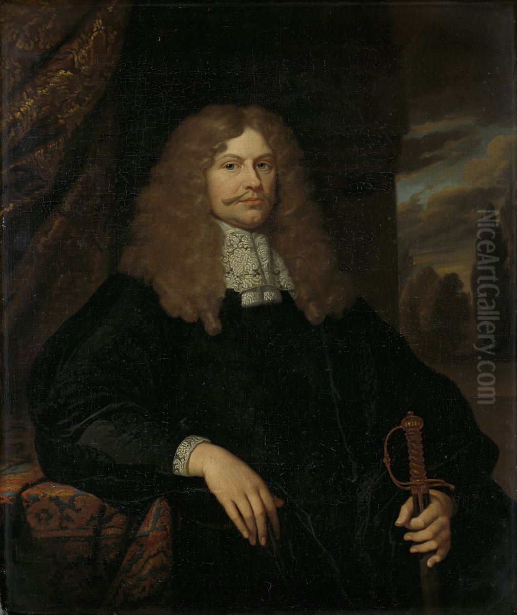 Cornelis Backer (1633-81). Raad, schepen en kolonel der burgerij te Amsterdam Oil Painting by Caspar Netscher