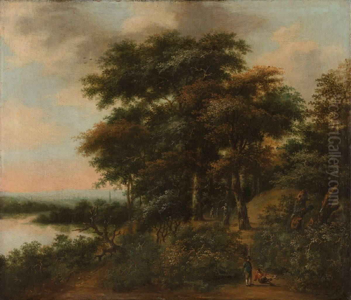 Boomrijk landschap Oil Painting by Antonie Waterloo