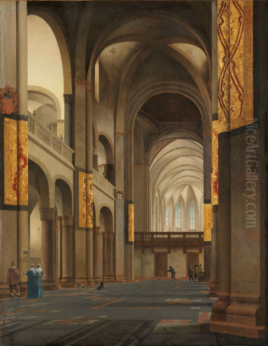 The Nave and Choir of the Mariakerk in Utrecht Oil Painting by Pieter Jansz Saenredam