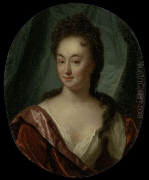 Mejuffrouw van Gool, gezelschapsdame van Josina Clara van Citters Oil Painting by Godfried Schalcken