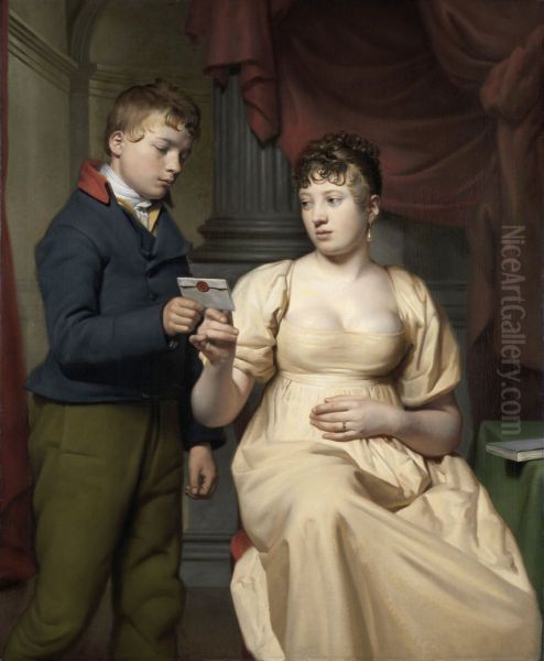 De minnebrief Oil Painting by Willem Bartel Van Der Kooi